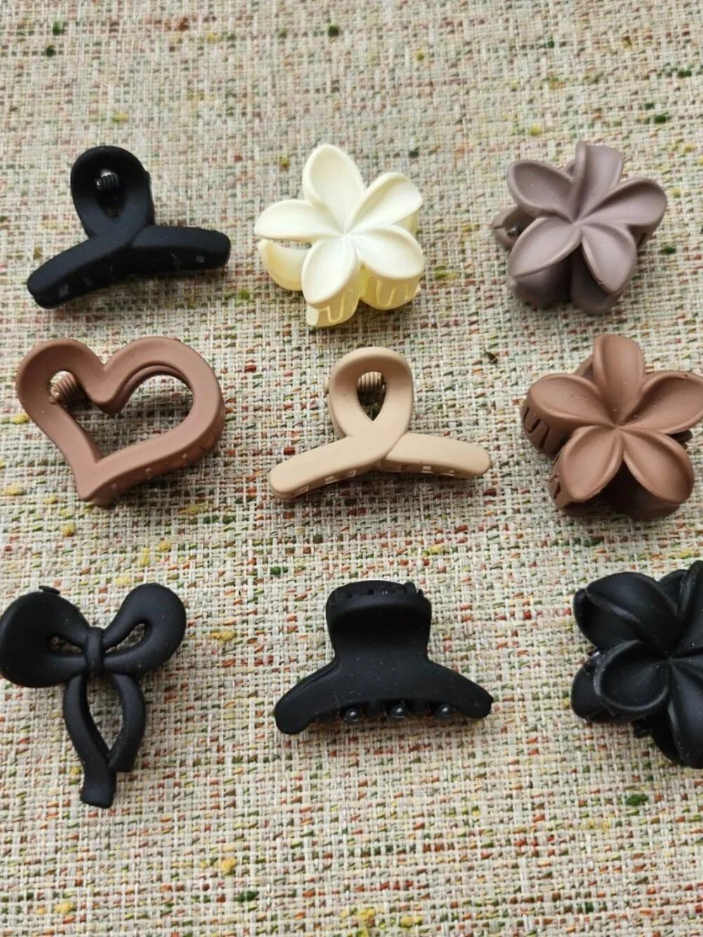 Lot of 9 Hair Clips Hair Accessories Girl Hair Claws Heart Bow Flower Shape New